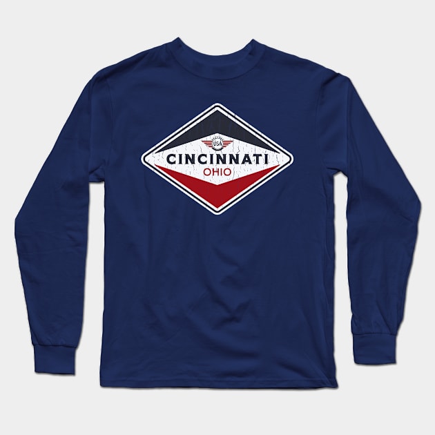 Cincinnati Ohio Badge Long Sleeve T-Shirt by dk08